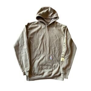 Carhartt Loose Fit L Tall Sage Green Hoodie Sweatshirt Sleeve Hit Logo